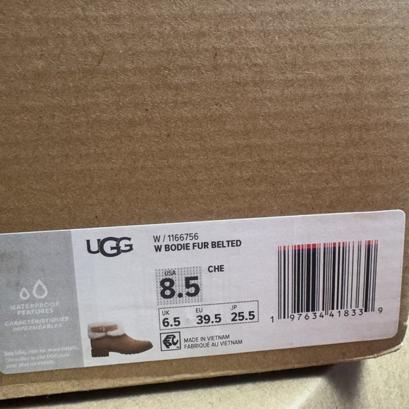 UGG Womens Bodie Fur Belted Boot Chestnut Size 8.5 M - Picture 7 of 7